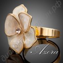 Кольцо Flower Ring Austrian Crystal Adjustable 18K Real Gold Plated