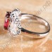 Серебристое кольцо с большим овальным турмалином красного отлива